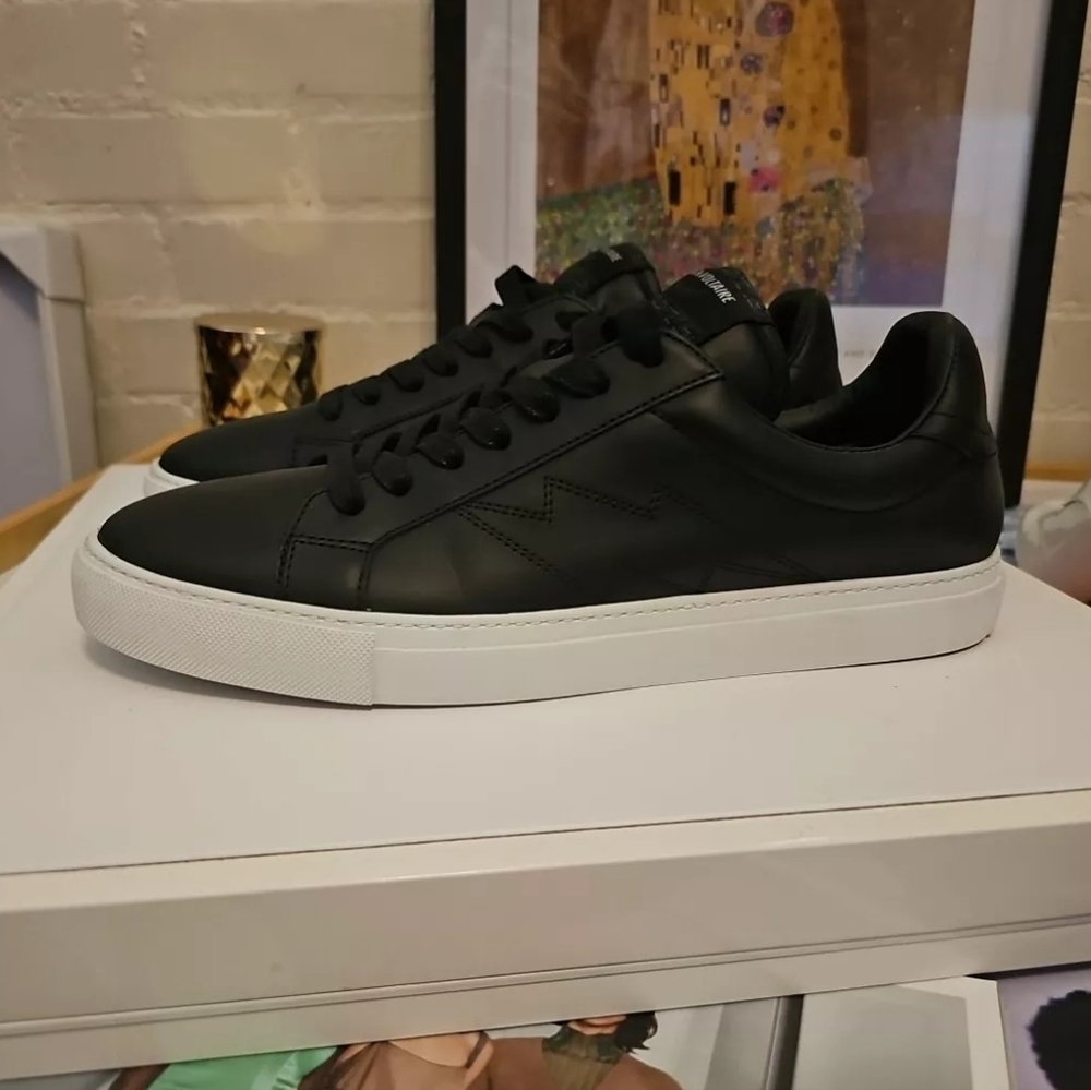 Zadig & Voltair Flash Leather Trainers for Men - Picture 3 of 13